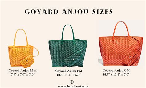 goyard tote bag sizes|luxury tote bag goyard.